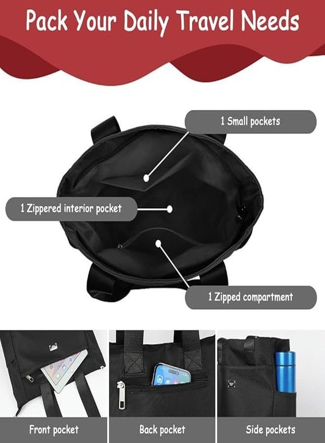 Flygon Nylon Tote Shoulder Bag with Double Handles, Lightweight Waterproof Shoulder Bag, Women's Large Capacity Top Handle Handbags, Nylon Tote Bag for Gym, Work, School[multicolor] - Image 4